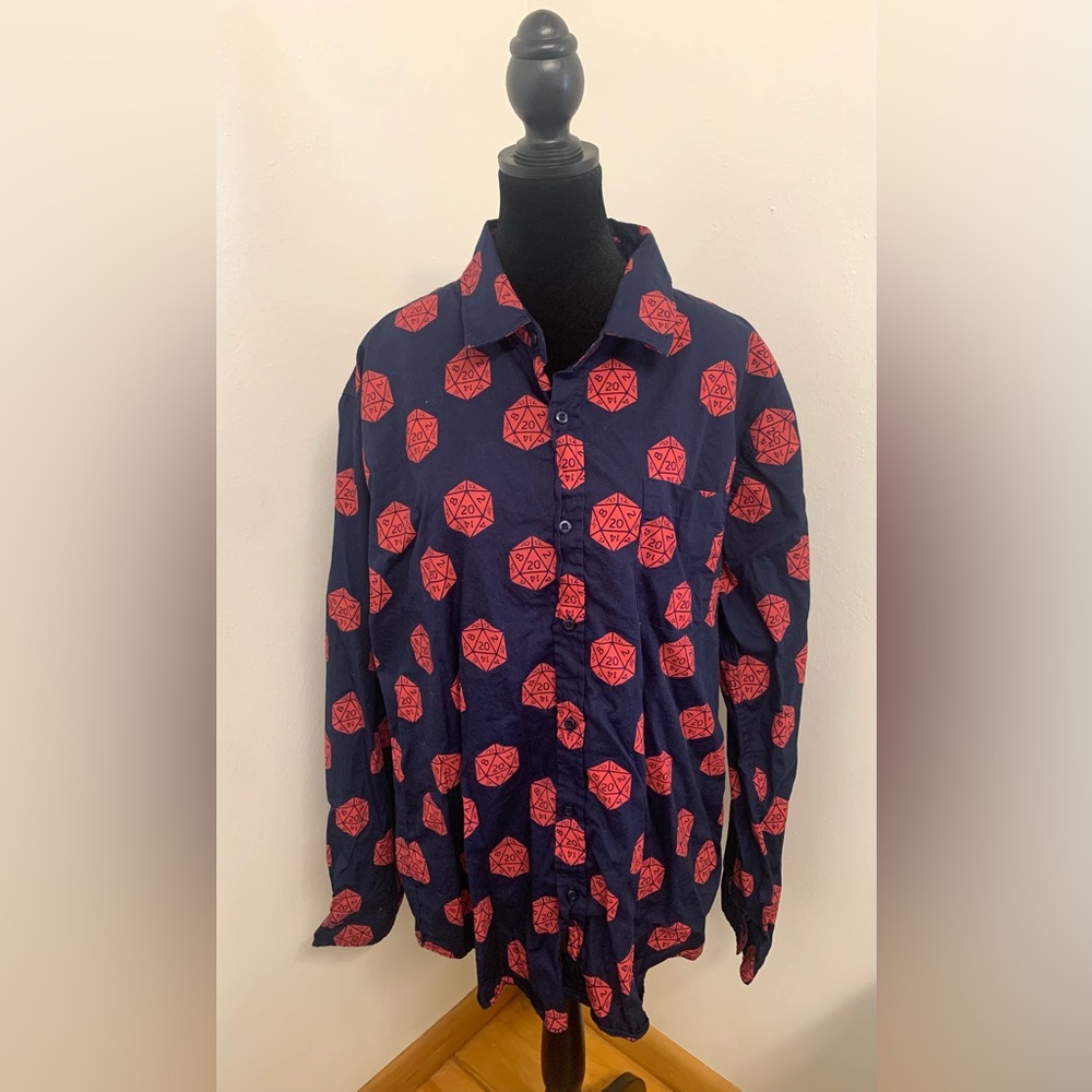 Dungeons and Dragons D20 button down shirt